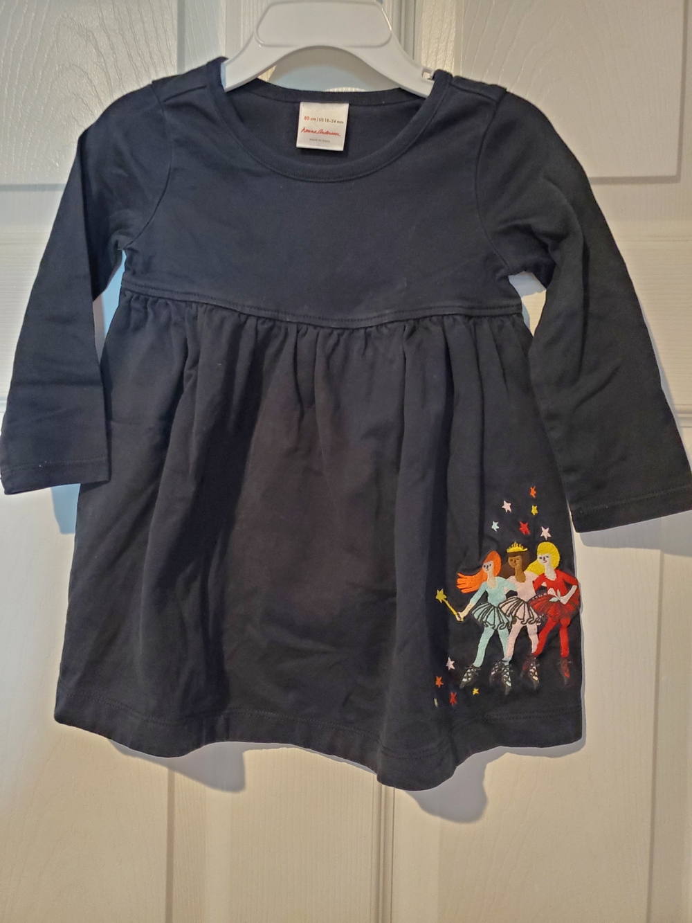 Hanna Andersson Black Dress With Dancers 80 / 18-24m